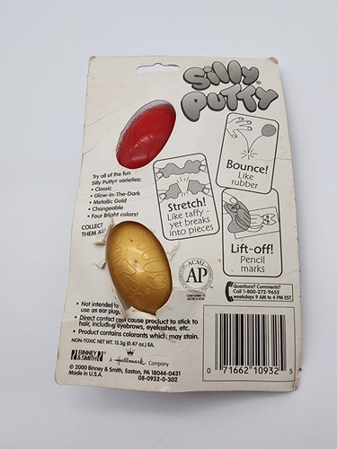 Vintage Silly Putty 50th Anniversary Edition – 2 Pack – Red & Gold Eggs – Sealed - Picture 2 of 5