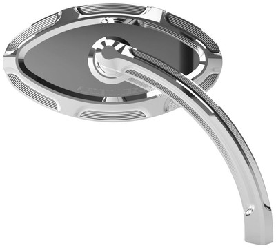 Arlen Ness 13-131 Beveled Cats Eye Short Stem Billet Mirror - Left - Chrome