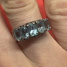 Vintage Designer CNA Blue Topaz Sterling Silver Ring - SZ 8