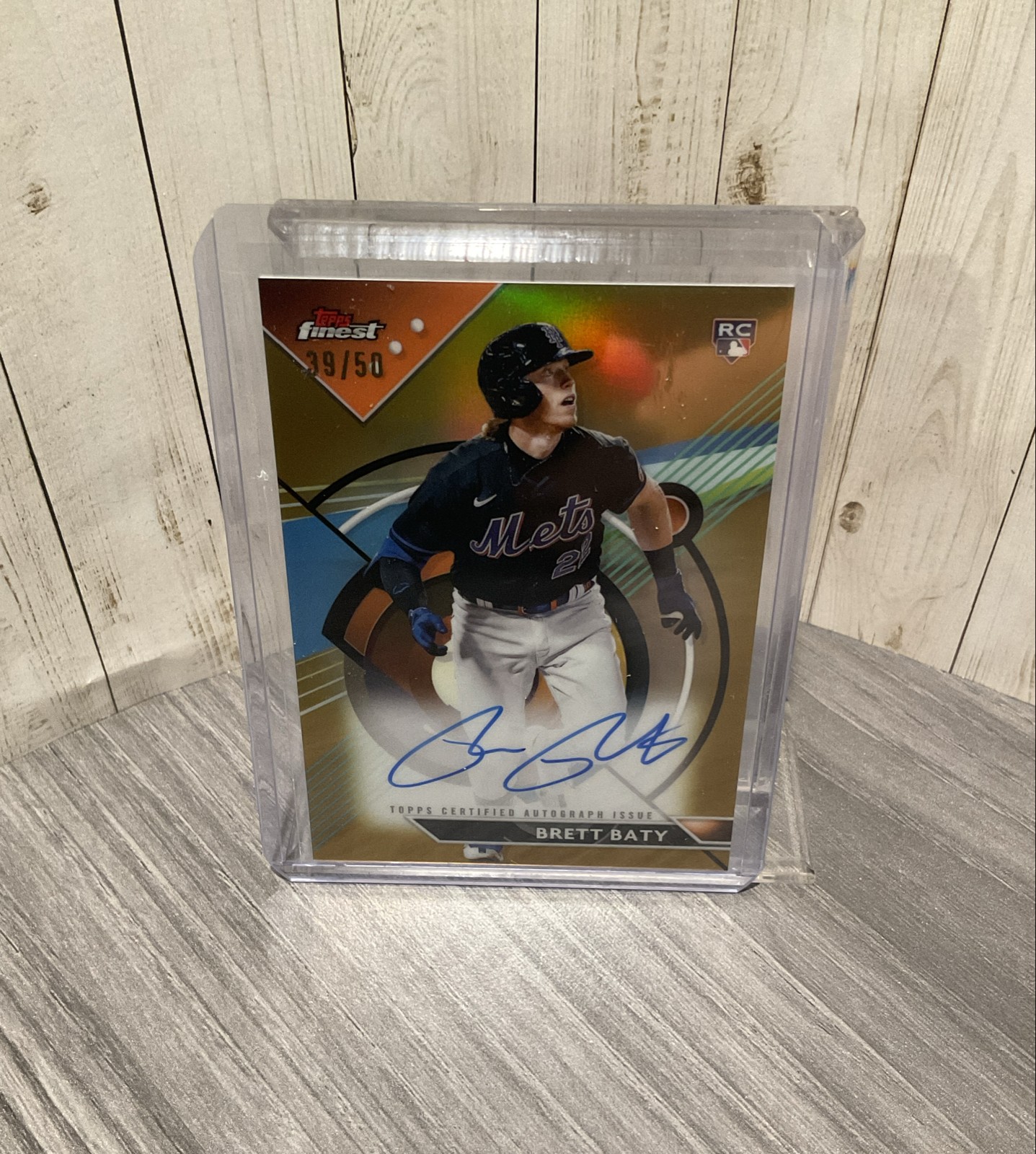 2023 Topps Finest - Finest Autographs Brett Baty Gold Refractor /50 (AU BB1