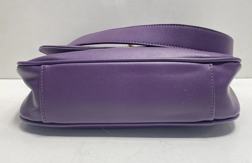 Bolso de hombro David Jones para mujer púrpura acolchado imitación cuero broche Foto 3 de 4