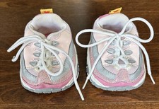 Build A Bear Shoes Pink Grey Sketchers Lace-U...