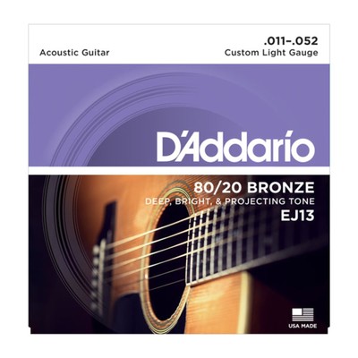 D'Addario EJ13 11-52 80/20 Bronze Custom Light - Westerngitarrensaiten