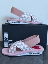 Image of Love Moschino Leather Crossover Strap Platform Sandal UK5 EU38 NWB RP£160 Free🚚