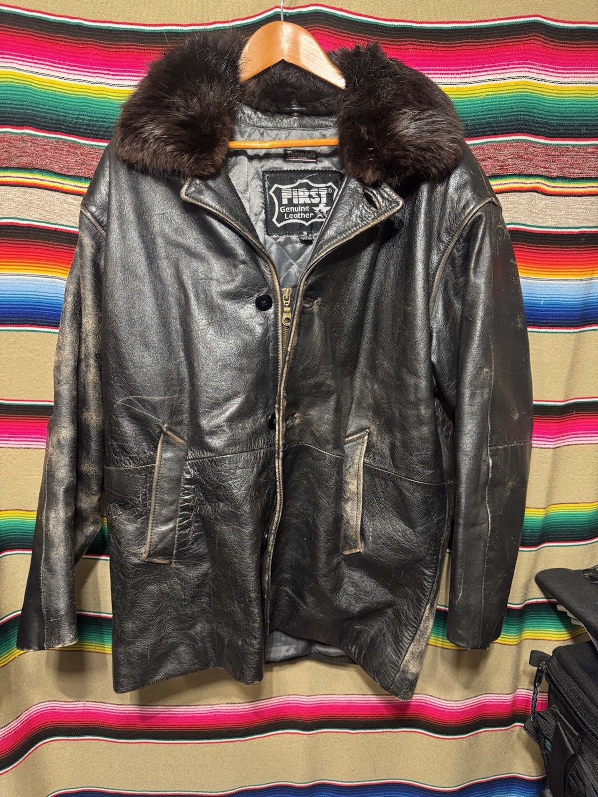 Vintage First Leather Jacket Size Small - image 1