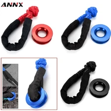 Heavy Duty Recovery Ring Snatch Block Pulley w/ Soft Shackle Tow Winch Rope