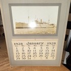 January 1928 Wall Calendar Page w/ Photo of U.S.S. War Ship, 1928 — photo 1