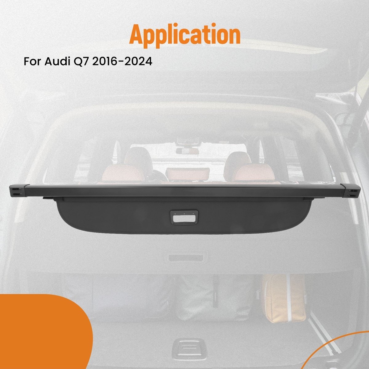 Cargo Privacy Trunk Shield Cover for Audi Q7 2016-2024 4M0863553D