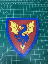 3D Printed Lego Black Knight Dragon Shield Logo Wall Sign Fan Art Castle