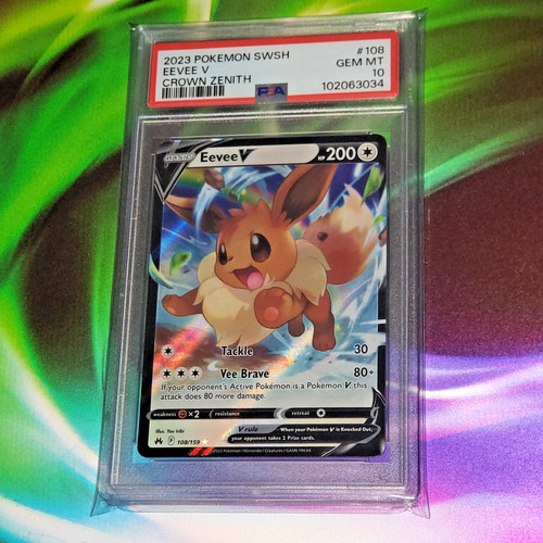 PSA 10 Eevee V 2023 Pokemon SwSh: Crown Zenith #108 Free shipping