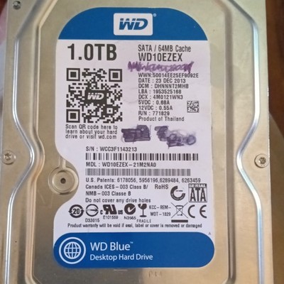 Western Digital WD Blue 1TB 3.5'' SATA HDD 7200RPM 64MB WD10EZEX