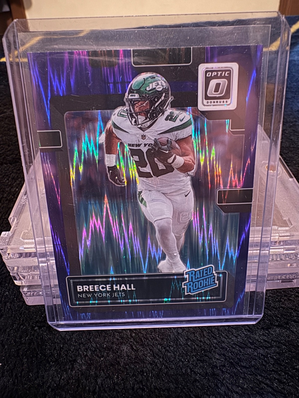2022 Panini Donruss Optic - Rated Rookie Breece Hall #214 Purple Shock Prizm...