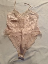 Natori Vintage Soft Blush Satin Lace Chemise Bodysuit