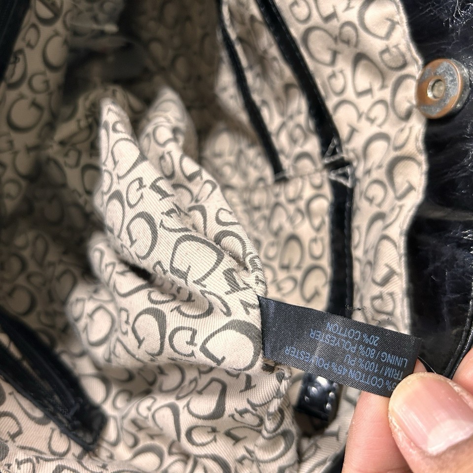 Vintage Y2K GUESS Monogram Canvas Tote Bag with Rhinestone Logo and ...