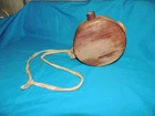 Cedar wood canteen with cork and strap for carrying