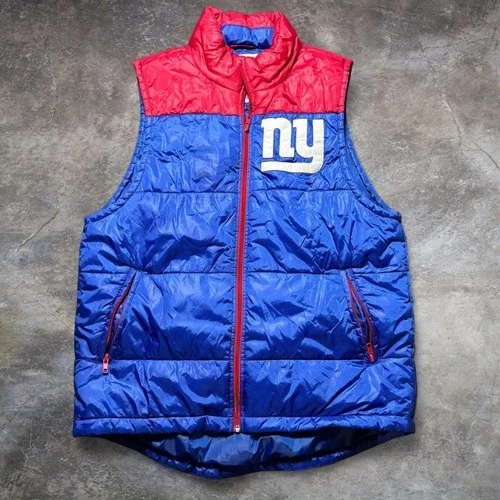 Mitchell & Ness New York Giants Throwback Puffer Vest Men’s M Blue Red NFL - product listing photo