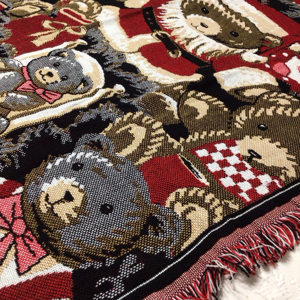 Vintage Northwest Company Christmas Bear Throw Blanket 46x58 Including Fringe - Image 3 of 4