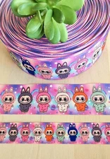 7/8, 1.5 &3" (1 YD) Labubu Grosgrain Ribbon The Monsters Furry Forest Monsters
