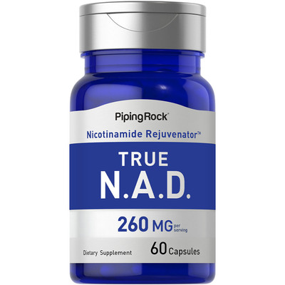 NAD Supplement | 260mg | 60 Capsules | Non-GMO | by Piping Rock