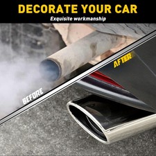 Automotive Silver Exhaust Muffler Tip Polished Stainless Steel Universal Fit
