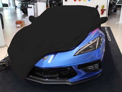 Vollgarage Schutzdecke Car-Cover Schwarz mit Spiegeltaschen für Corvette C8