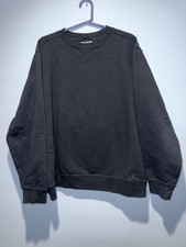 L.L. Bean Katahdin Iron Works Black Fleece Crew Neck Pullover Sweatshirt XL Logo