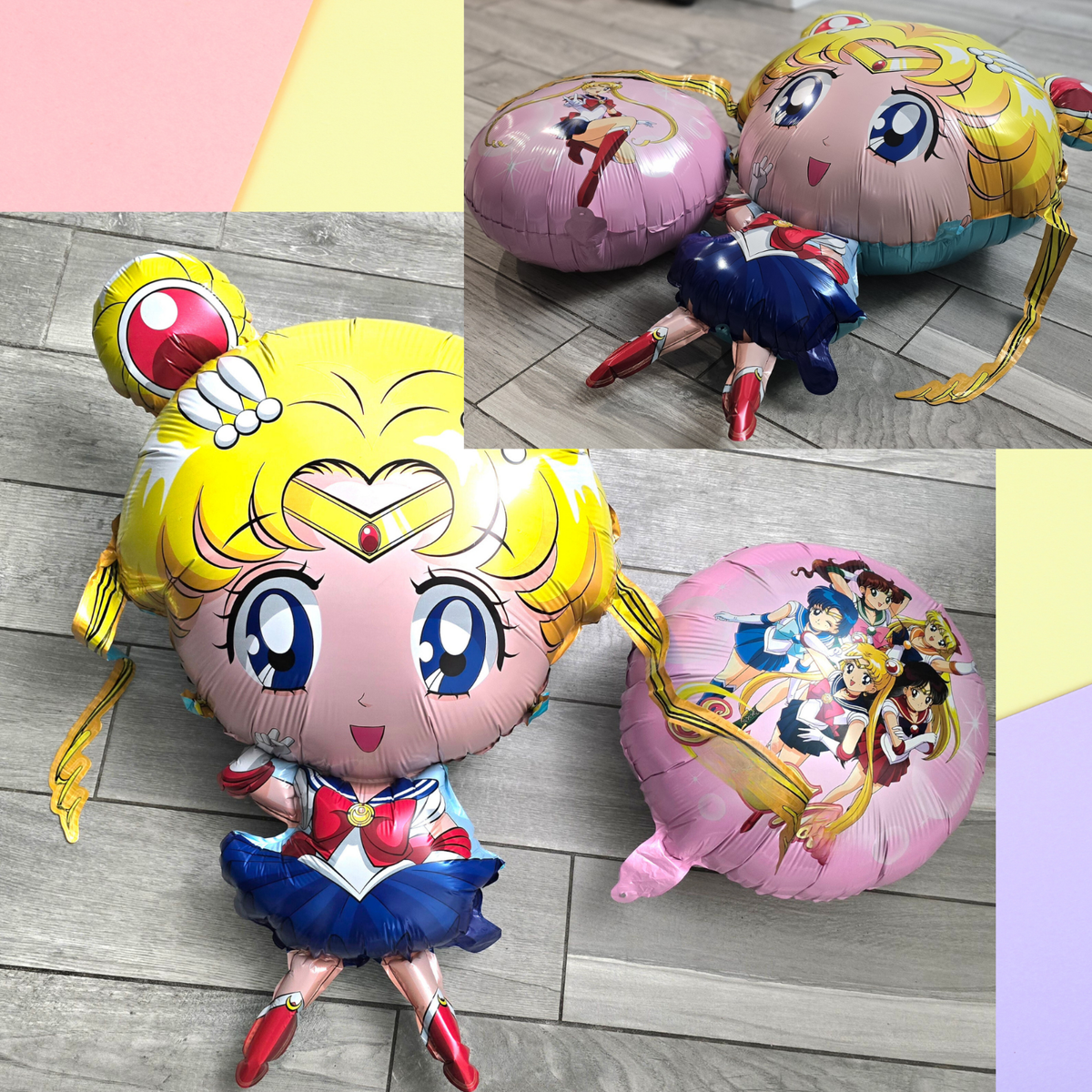 Sailor Moon Geburtstagsdeko Set – Banner, Ballons, Cake Topper, Cupcake Deko