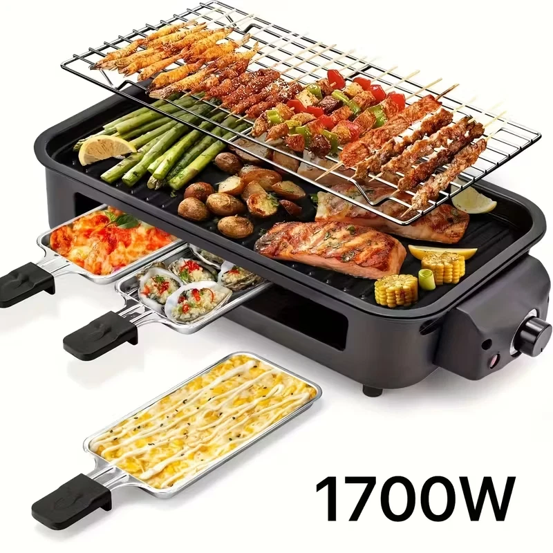 Electric Smokeless Grill Griddle Black Double Plates Non-Stick (Black)
Opens in a new window or tab