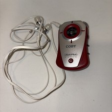 Coby Mini AM/FM Radio Red CX-71 Headphones Very Cool B5
