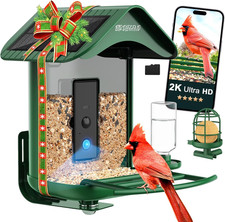 -BL03 2L Large Bird Feeder with Camera Solar Powered, 2K Clarity 3:4 Portrait Fr