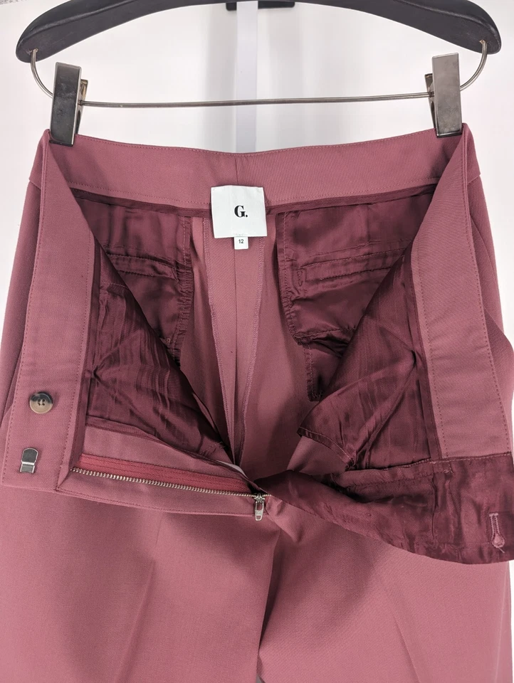 G. Goop Brand Pink Pleated Trouser Pants Size 12 Italy 35"  - Image 3 of 4