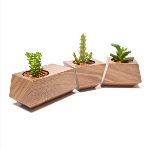 R. DESIGN HOUSE Handmade MID CENTURY Modern BOXCAR WOOD PLANTER 3pc SET Designer - Picture 2 of 11