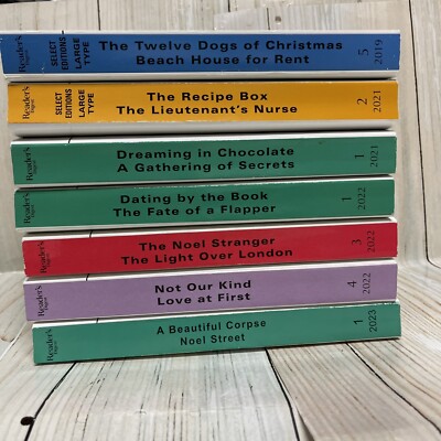 Readers Digest Select Editions LARGE Type  Print Books Lot 7 2019-2023 Novels