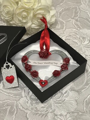 VALENTIN HUFEISEN HERZ Luxus handgefertigt im Feuer geschmiedet Geschenk mit Etikett