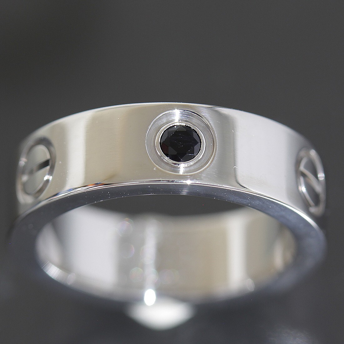 Cartier Love Ring Black Sapphire, US5.25 750 White Gold, Box