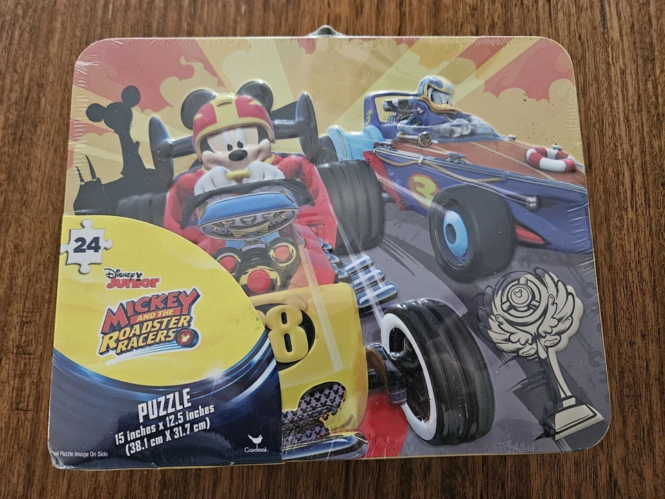 Metal Box With Disney Junior Mickey And The Roadster Racers 24 Piece Puzzle - Image 2 of 4