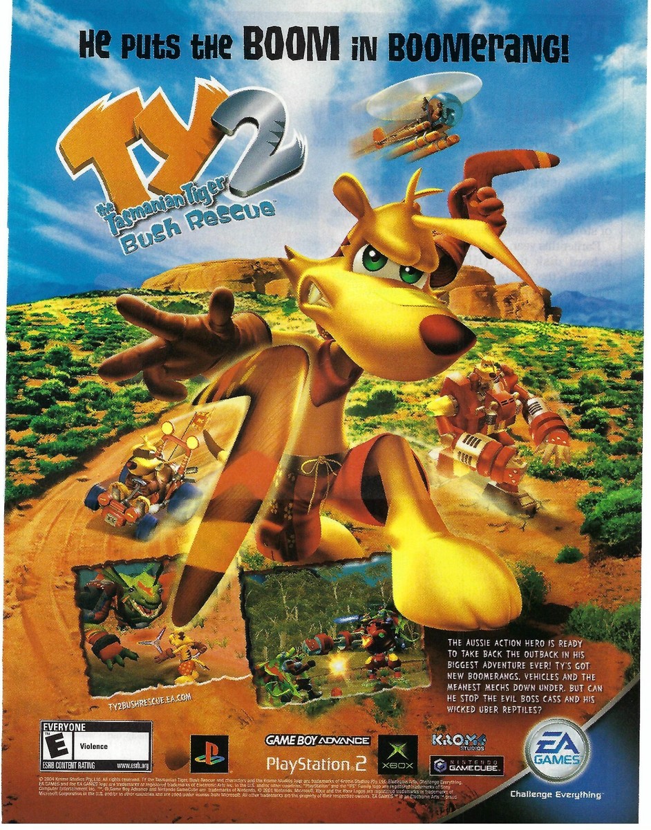 Ty The Tasmanian Tiger 2: Bush Rescue (2004) Print Ad/Poster | eBay