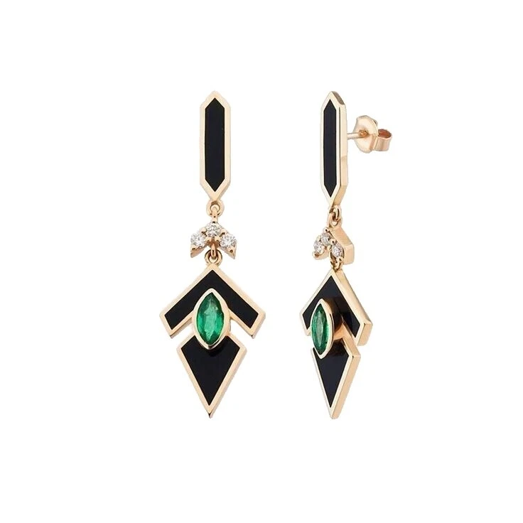 Emerald Esmalte Pendientes De Moda
