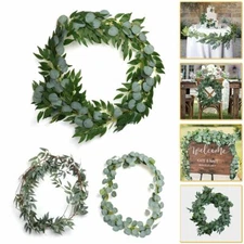 Fake Artificial Eucalyptus Garland Greenery Leaf Vine Plant Home Wedding Decor