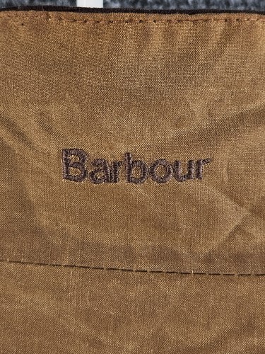 Barbour Utility Mac Waxed Jacket Tan Tartan Lined Cotton L1501 Belted UK 12 - Picture 18 of 18