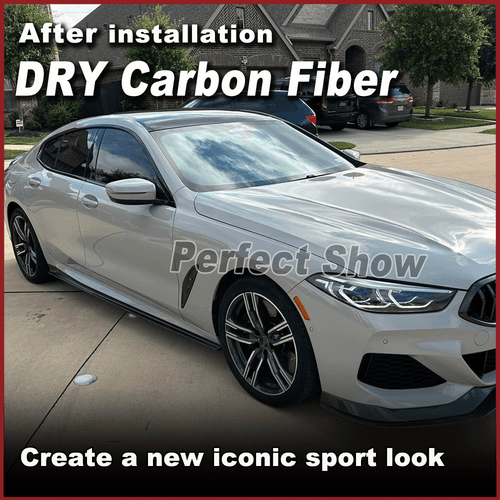 Faldones laterales de carbono real labio alerón para BMW Serie 8 G16 840i M8 F93 19-24 - Imagen 3 de 14