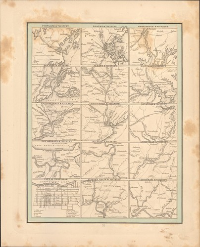 1835 Various US cities T.G. Bradford antique map ~12.2" x 9.8" Boston Charleston - 第 1/6 張圖片