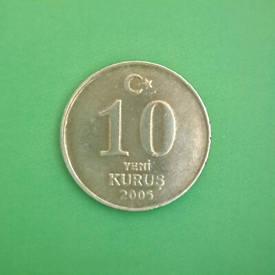 10 Yeni Kurus Coin from Turkey from 2005 (very nice)
