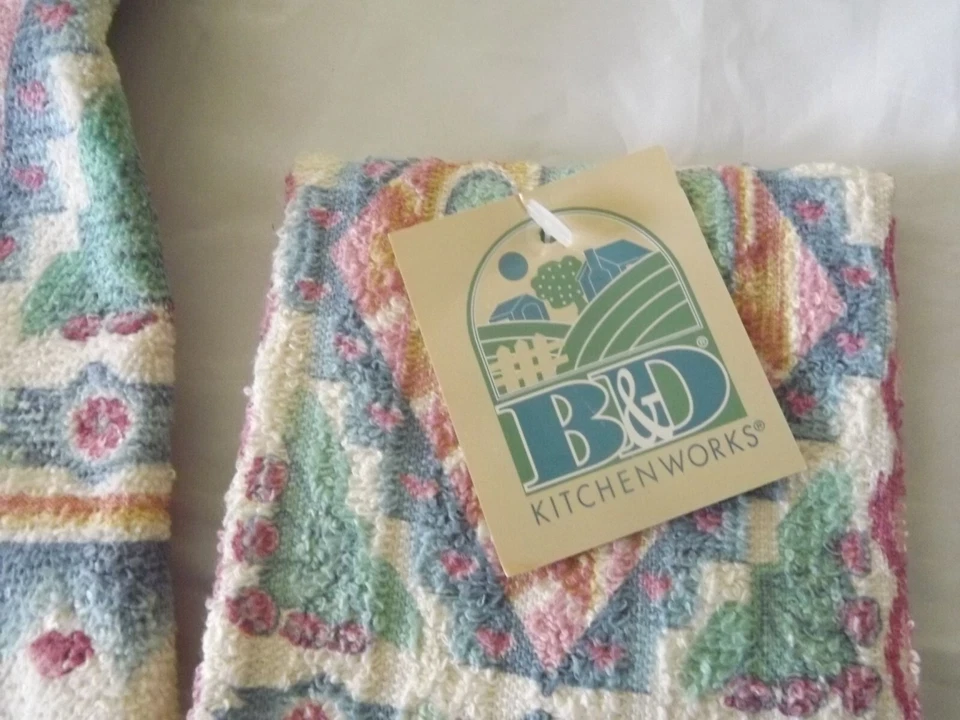 NOS Vintage B&D Kitchen Works Western Hand Towels Set Washcloth Rustic Cowboy - Image 3 of 4