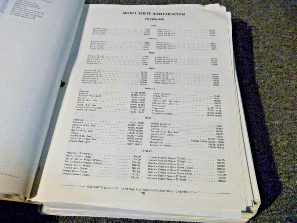 Chevrolet Caprice Estate Wagon 1973-1975 manual de catálogo de piezas 1974 Foto 2 de 4