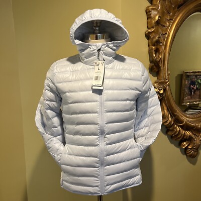 Adidas Hooded Down Jacket Women's Size L Hola Blue  $120