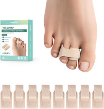 Welnove Hammer Toe Straightener - 8 Pack Broken Toe Wraps - Hammer Toe Corrector