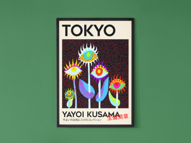 Yayoi Kusama Wall poster Flower Eyes | Contemporary pop Art Exhibition Print