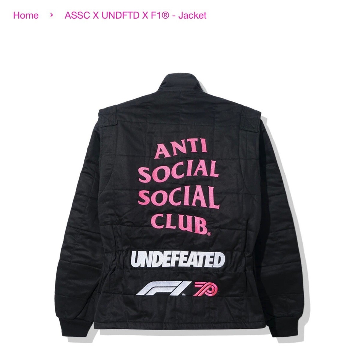 人気話題コラボ！ASSC X UNDFTD X F1 Black Hoodie ASSC X UNDFTD X F1 Sparco Jacket XL | Black | Performance
