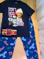 New Men's Christmas Vacation PJ Set Clark says Don't Hog the Nog -Sz M or L 
